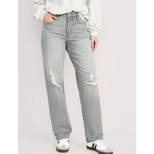 Old Navy High Waisted OG Loose Button Fly Grey Jeans size 18 New with Tags